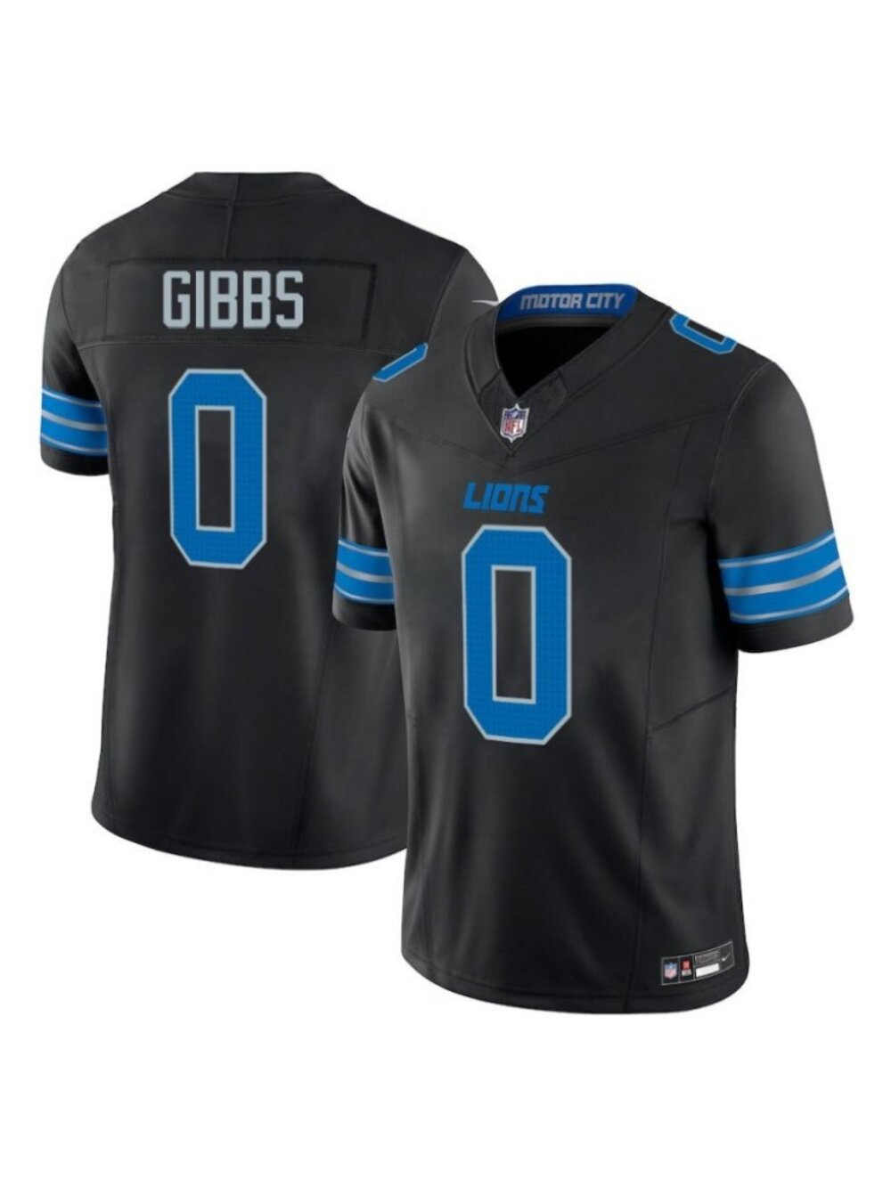 Adult Mens Jahmyr Gibbs Black Vapor Stitched Jersey